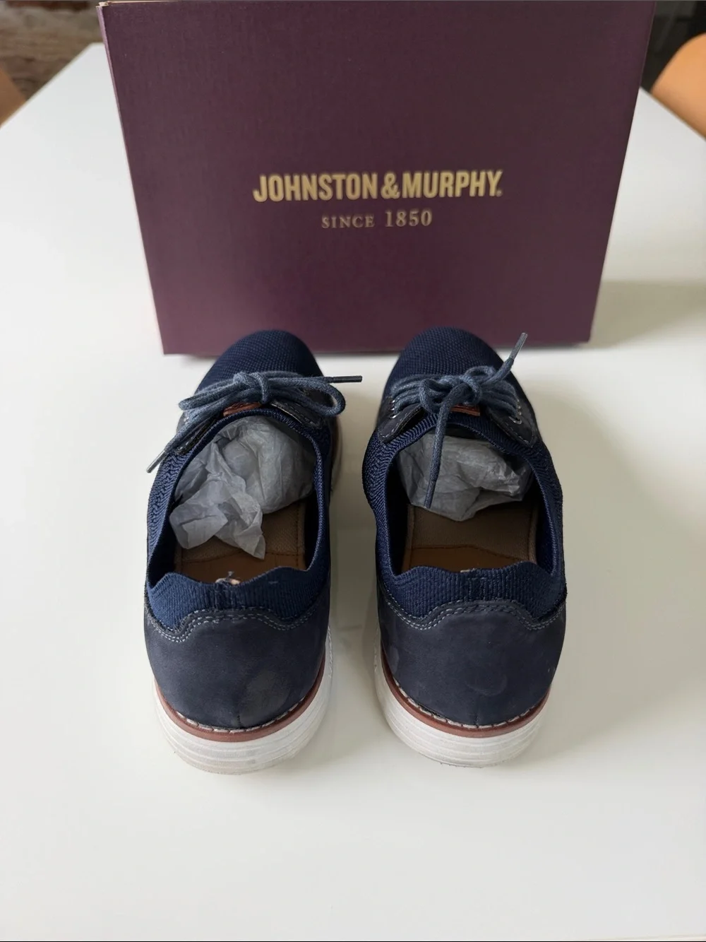 Johnston & Murphy Upton Knit Plain Toe Boys Size 4
